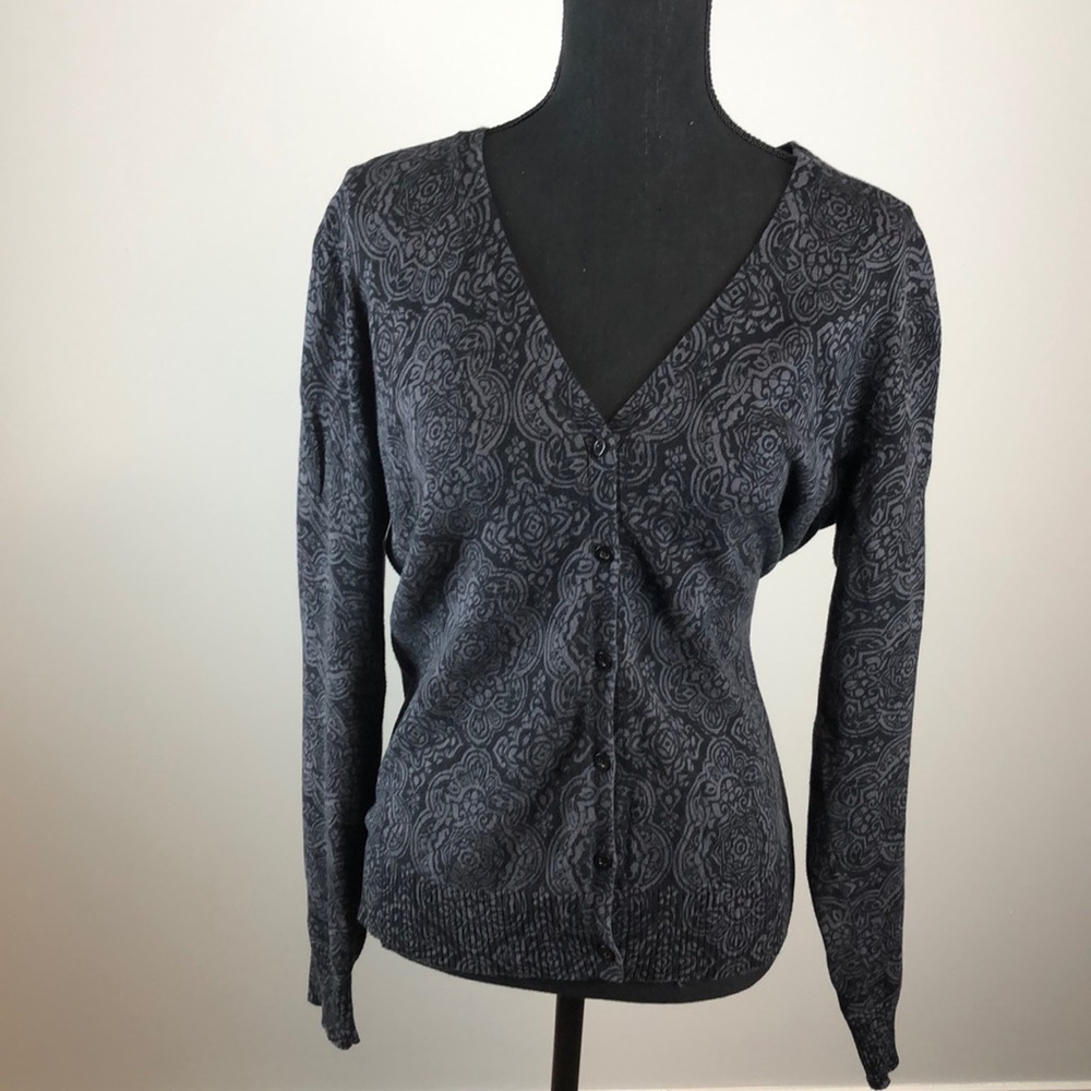 St. John’s Bay- Gray & Black Cardigan
